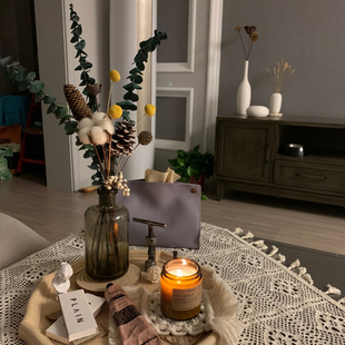 diy天然木棉花麦穗网红真花干花花束拍摄道具棉花小清新装 饰摆件