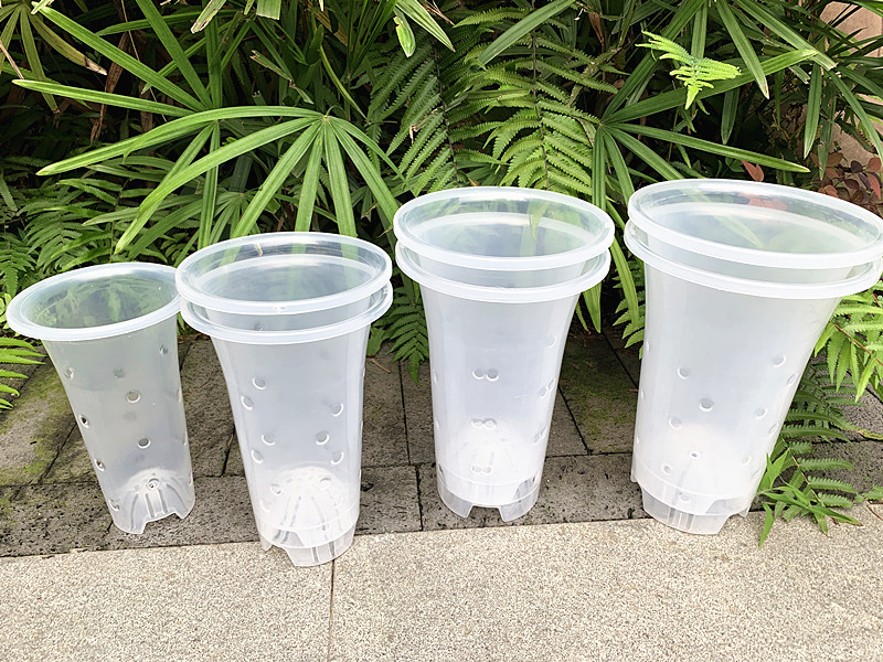加高透气热植花盆控根带侧孔透明