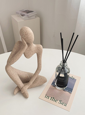 树脂艺术风抽象思考者摄影小道具