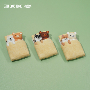 JXK small 单身狗7.0模型  可爱萌系网红柴犬小熊手办摆件冰箱贴