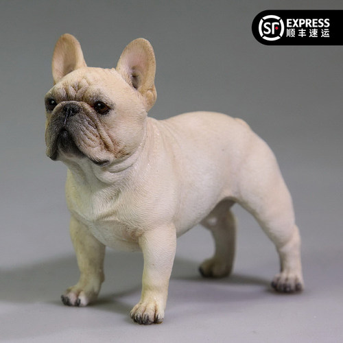 JXK 1/6法国斗牛犬模型 仿真法斗萌宠兵人动物狗摆件潮玩手办
