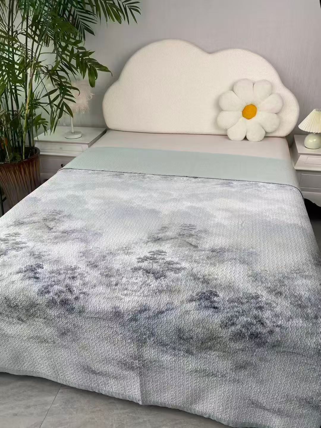 正品青苹果星洛砂洗毯88锦纶12氨纶商场高温砂洗床盖一面凉感天丝