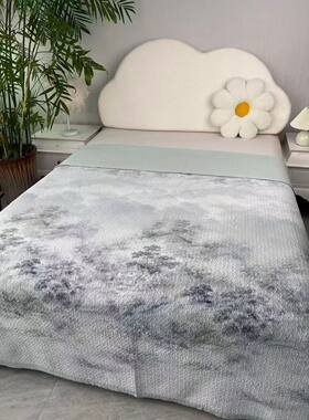 正品青苹果星洛砂洗毯88锦纶12氨纶商场高温砂洗床盖一面凉感天丝