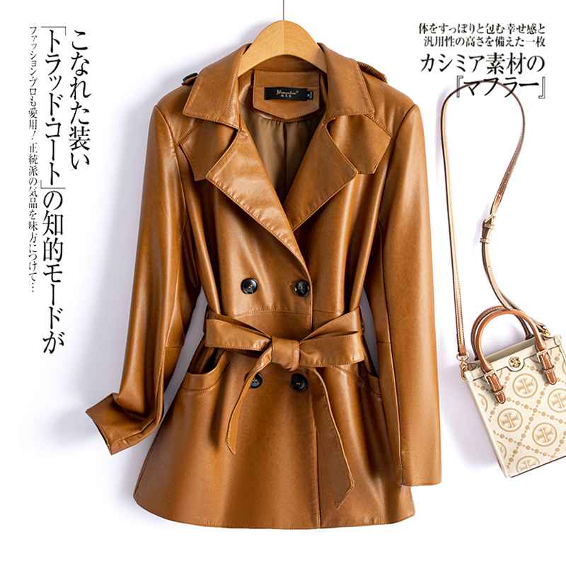 修身韩版短款真皮皮衣女