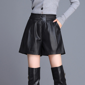 外穿靴裤 海宁真皮皮裤 绵羊皮百搭大码 高腰阔腿短裤 女2025秋冬新款