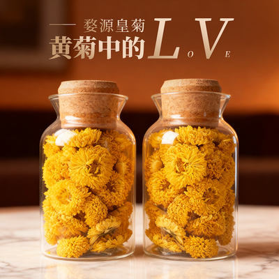 婺源皇菊新花头茬大朵一朵一杯江西特产级黄菊伴手礼物菊花茶养生