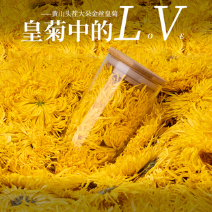 金丝皇菊花茶新鲜一朵一杯罐装菊花茶无硫熏大朵菊花枸杞正品