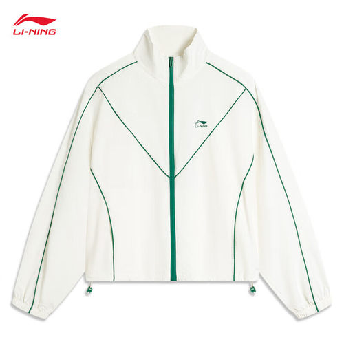 李宁运动风衣女外套2024秋款薄款翻领夹克时尚运动上衣AFDU540