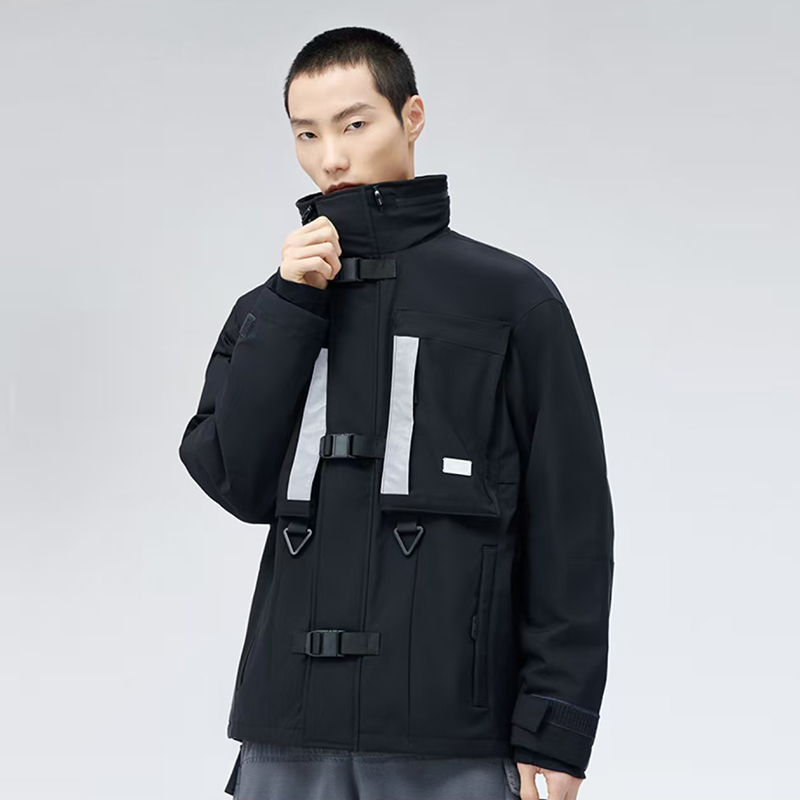 李宁春季LNG系列宽松运动上衣百搭休闲时尚外套棉服男款LFMR543