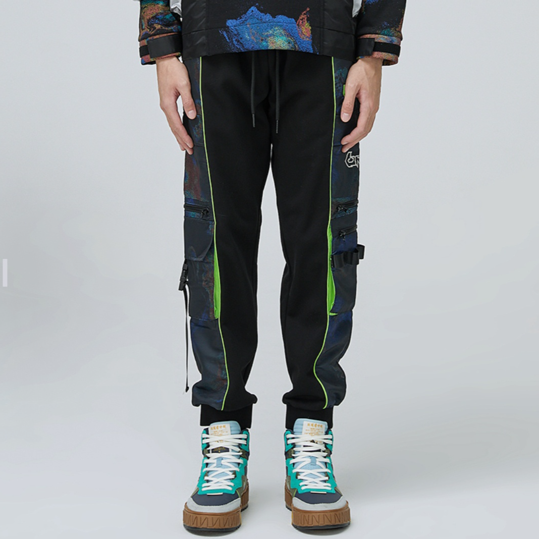 李宁LNG 未来玩家系列多口袋设计扎染宽松男女同款休闲裤FHAC008