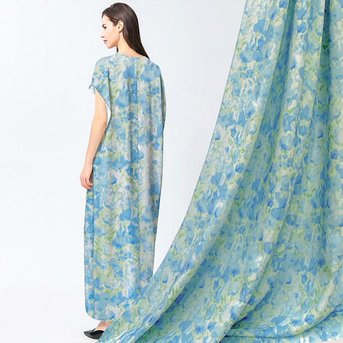 棉绸真丝面料服装小碎花布料柔软