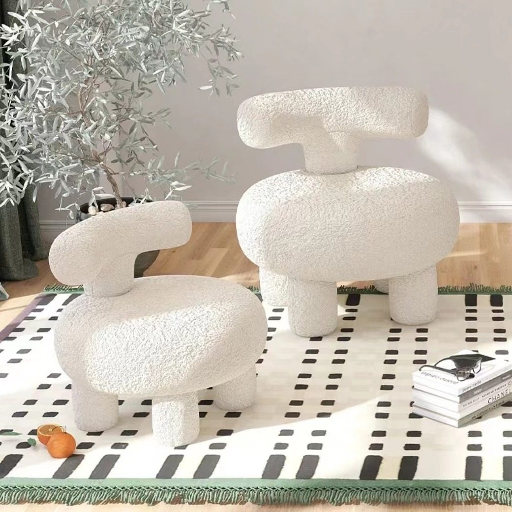 北欧羊羔绒沙发椅可拆洗换鞋凳子靠背单人家用简约懒人沙发动物凳,住宅家具,沙发椅,淘宝优惠券,粉丝福利购,淘宝优惠卷