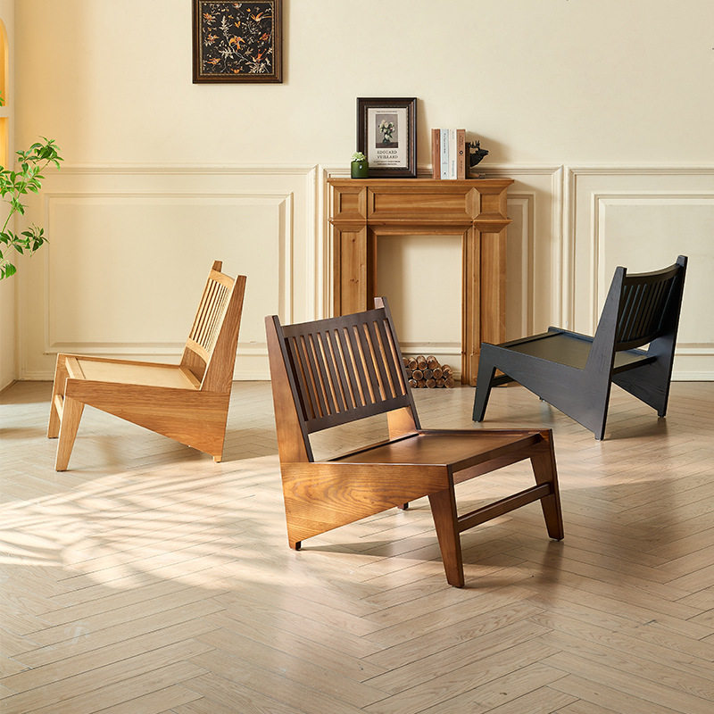 鹿林昌迪加尔白蜡木袋鼠椅中古风酒店民宿阳台小户型单人躺椅家用,住宅家具,沙发椅,淘宝优惠券,粉丝福利购,淘宝优惠卷