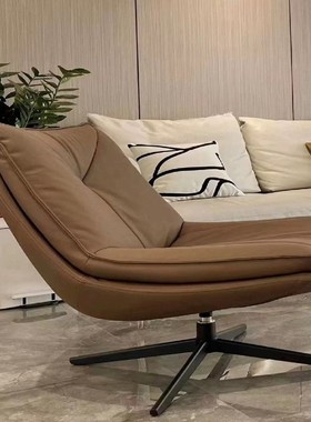 MYZ995真皮单人沙发A8036好时单椅纳帕皮旋转休闲椅靠背沙发椅