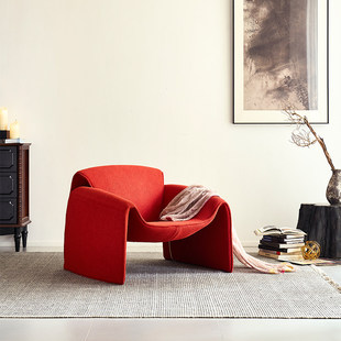 螃蟹椅意式设计师休闲椅单人沙发椅红色客厅阳台网红创意艺术家具