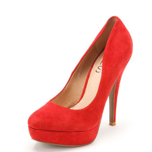 羊猄真皮超高跟新娘女鞋子水台走红毯结婚红色礼服单鞋230072386