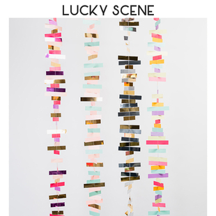 【吉祥道具】拉花彩条装饰橱窗拉旗彩带吊饰挂饰彩旗纸生日教室