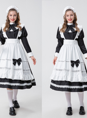 万圣节成人灰姑娘COS服 欧洲传统田园庄园农场女仆服装派对演出服