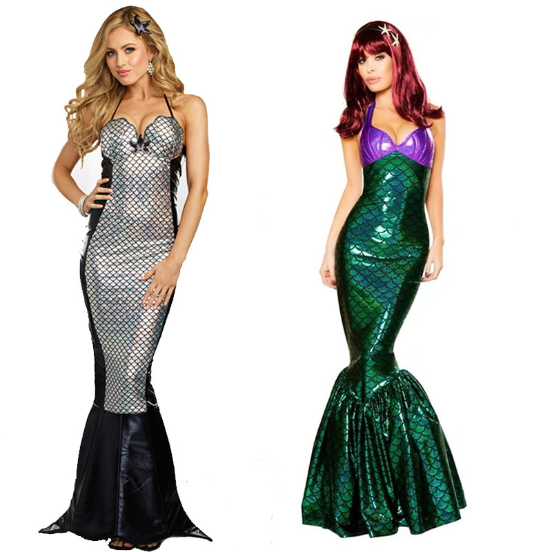 万圣节服装成人亲子美人鱼服装cosplay演出服美人鱼公主服夜店DS