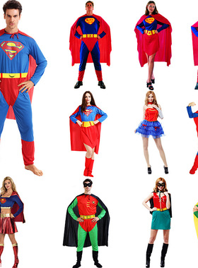 万圣节成人表演服装男款超人男超人super man cosplay舞台服演出