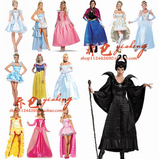 cos表演服装仙女教母白雪公主皇后贝儿公主服装舞台装成人公主裙
