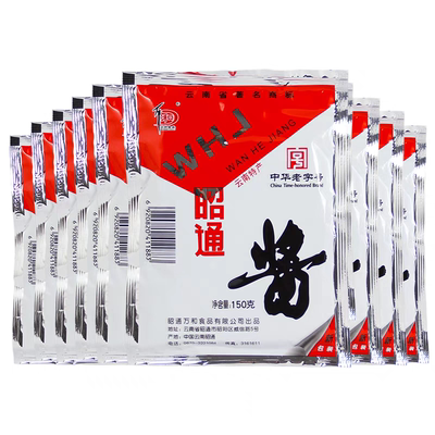 云南特产万和昭通酱150gX60袋香辣麻辣炸酱黄豆酱炒米线帽子调料