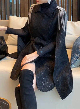 斗篷毛呢外套女2026春季披肩新款