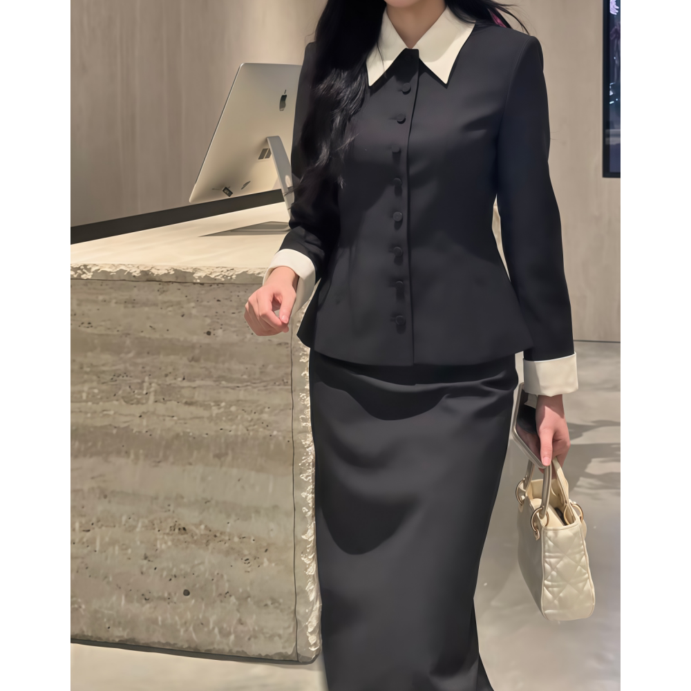 职业西装外套半身裙显瘦套装通勤