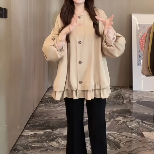 显瘦中长款大衣日系汉服装气质