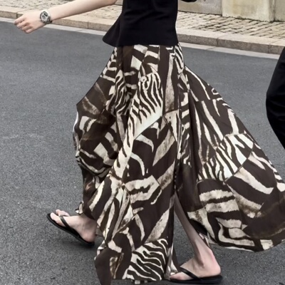 长裙百搭超时髦斑马纹半身裙子