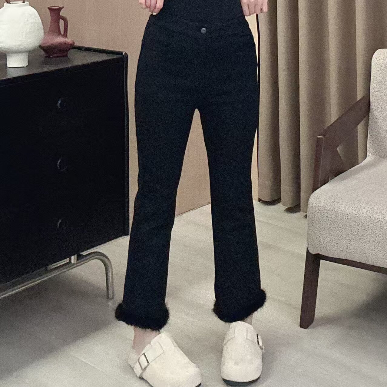 Dayuan 百搭休闲拼接水貂大码裤装