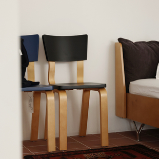 多匣lada 桦木蜜蜡色曲木热弯中古小众餐椅 BC40椅