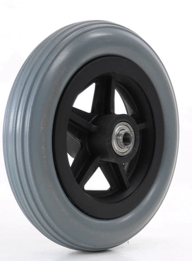 6寸轮椅前轮 H032C 前轮 PU弹性发泡轮胎 轴宽46mm