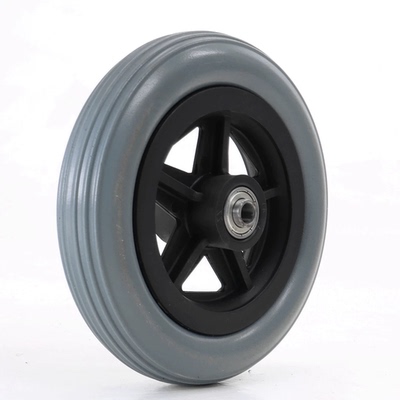 6寸轮椅前轮 H032C 前轮 PU弹性发泡轮胎 轴宽46mm