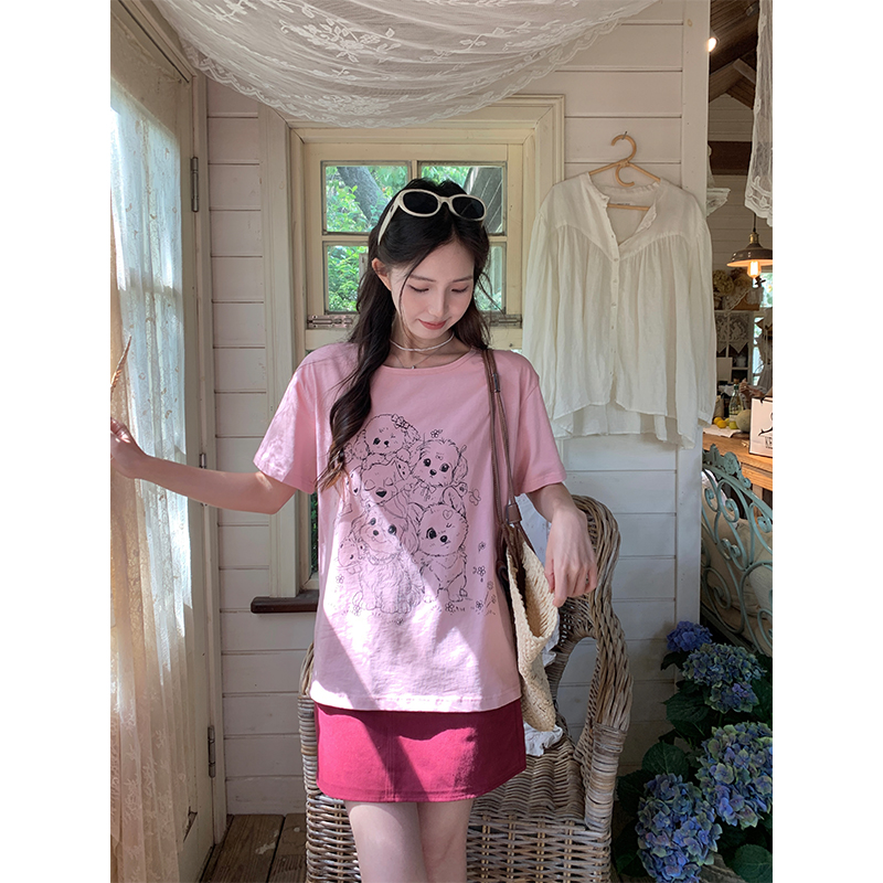 cozyday 梅子粉短裙女夏季2025新款包臀显瘦休闲小个子a字短裙子