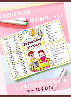 482 人教版三年级下册二单元expressing yourself思维导图手抄报