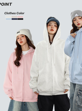 ANS学院风开衫卫衣外套秋季情侣宽松运动上衣国潮街头夹克潮长袖