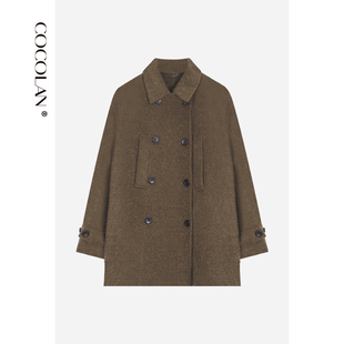 COCOLAN【雪松】苏力绵羊毛双面呢大衣2025秋冬小个子毛呢外套女