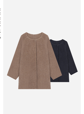 COCOLAN【里约大衣】100羊驼毛双面呢围脖中长款大衣女CL8DY0776