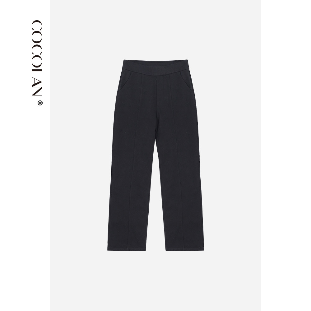 COCOLAN【塑型裤-直筒】90白鹅绒小黑裤休闲直筒裤女CL8K1202