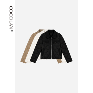 COCOLAN【黑绷带】90白鹅绒短外套夹克2025冬季休闲保暖羽绒服女