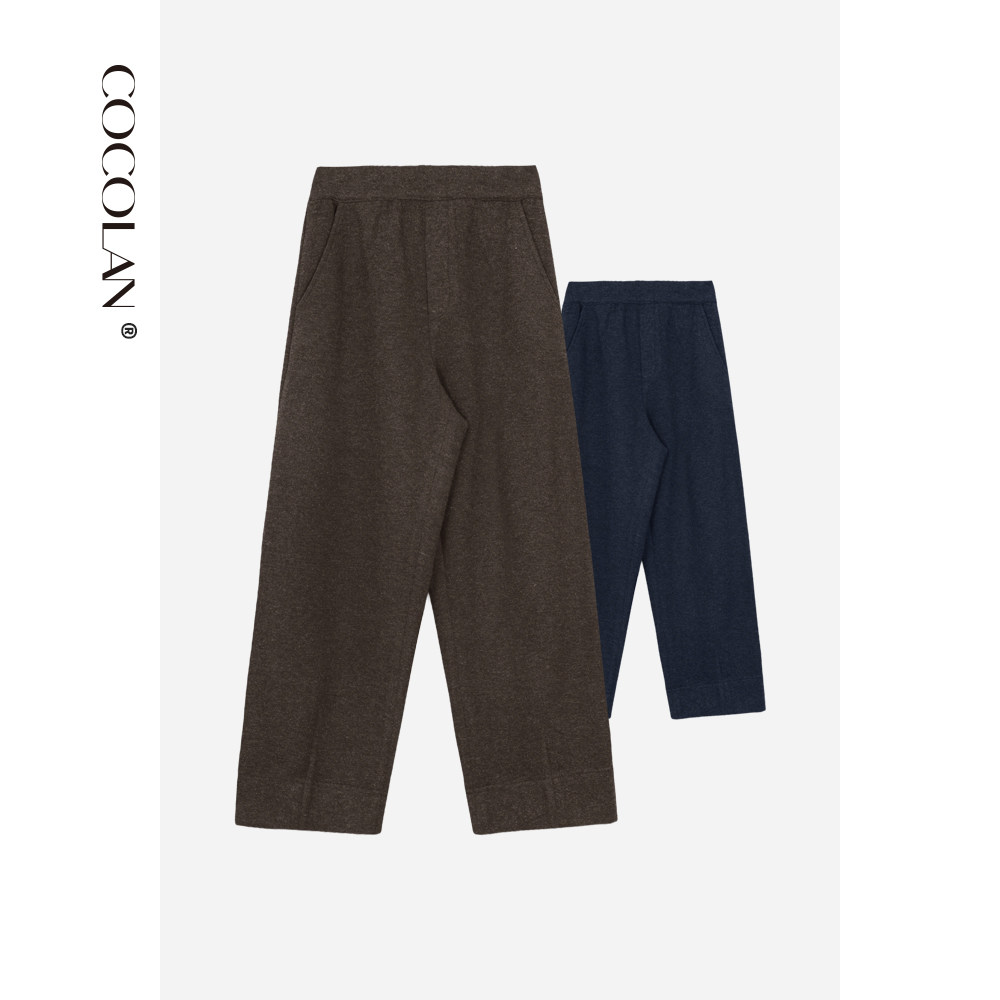 COCOLAN【川崎裤】骆驼绒休闲裤烟管裤直筒裤女CL6K7033