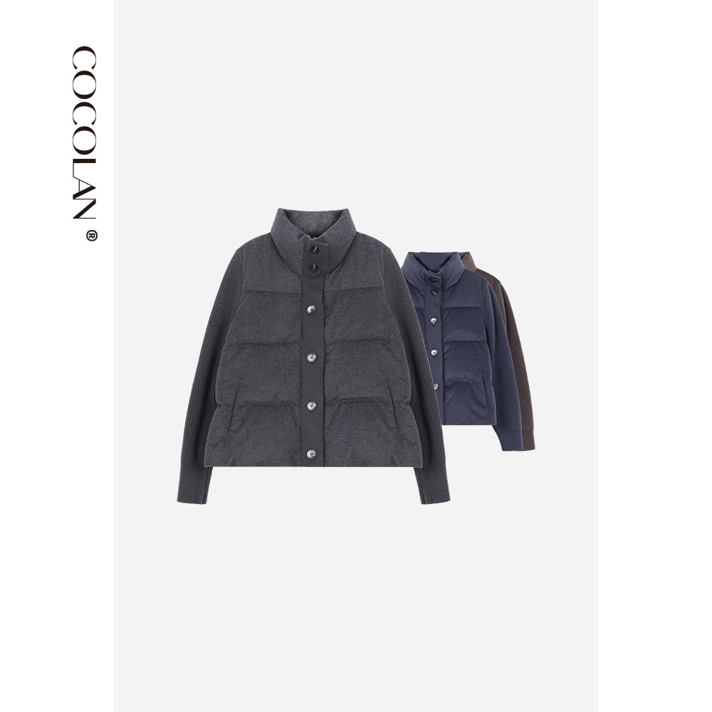 COCOLAN【路威尔-外套】 90白鹅绒绵羊毛针织鹅绒服女CL8YR1885