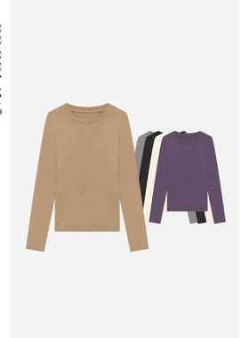 COCOLAN【桑蚕pro- 长袖】桑蚕丝秋季新款长袖女T恤CL6TX0725