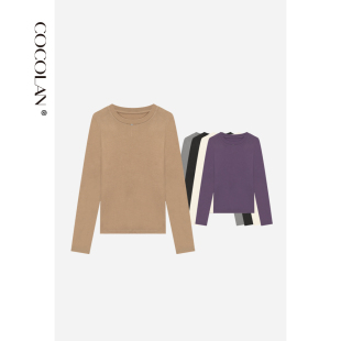 新款 COCOLAN 桑蚕丝秋季 长袖 女T恤CL6TX0725 桑蚕pro