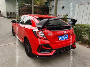 适用本田两厢思域碳纤维尾翼CIVIC FK7 FK8改装TypeR定风翼扰流板