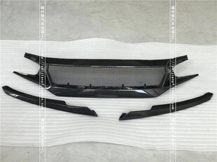 适用于本田十代思域碳纤维中网CIVIC FK7 FK8改装JS鬼面罩进气栅