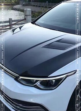 适用于大众高尔夫8碳纤维机盖MK8 GTI改装Aspec开孔引擎盖机头盖