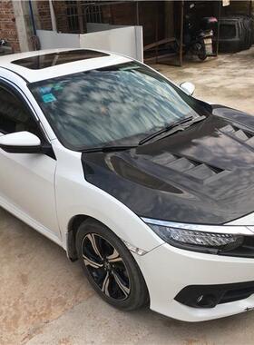 适用本田十代思域碳纤维机盖CIVIC FK7 FK8改装无限款开孔引擎盖