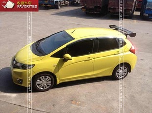 适用于本田飞度碳纤维尾翼JAZZ FIT GK5改装JS定风翼顶翼扰流包围